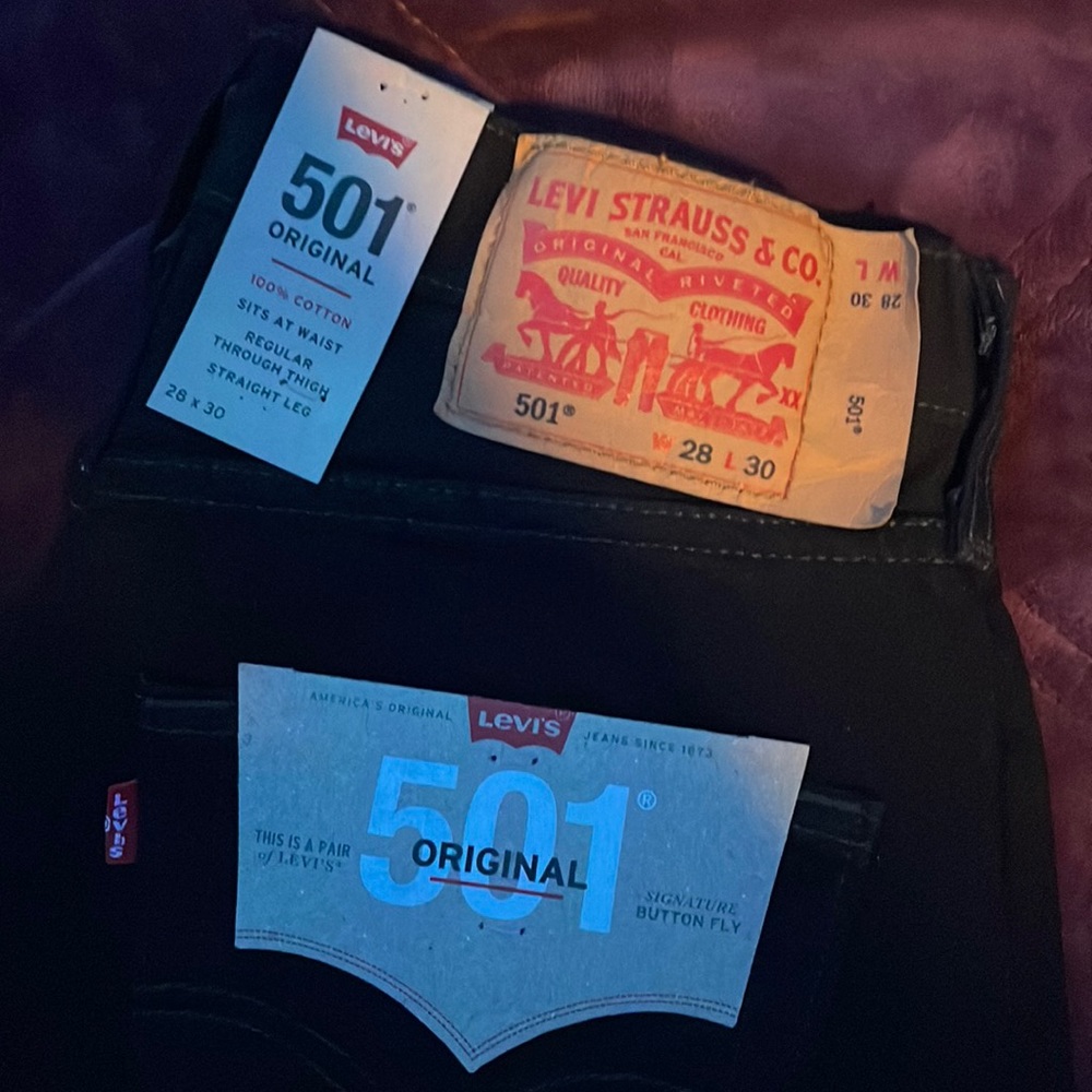 Levi 501 black denim 28\30